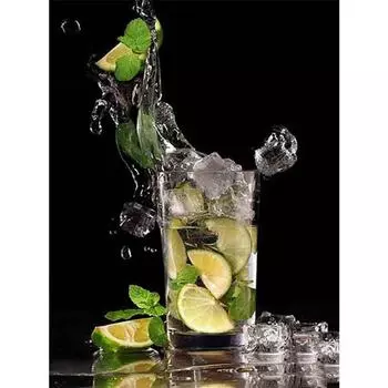 Полный 5D DIY Алмазная картина Фруктовый коктейль Алмазная вышивка Мозаика Наборы вышивки крестом Домашний декор Подарки ручной работы Round 20x30cm