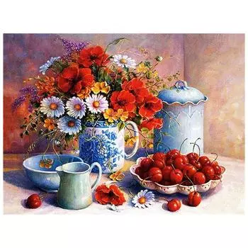 Полный 5D Diy Алмазная картина Фрукты Цветок Алмазная вышивка Крест Стежок Главная Декор Ручной подарок 25x30cm