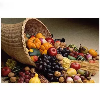 Полный 5D Diy Алмазная картина Фрукты и овощи Алмазная вышивка Полный набор аниме Наборы для вышивки крестом Домашний декор Подарок ручной работы Round 20x30cm