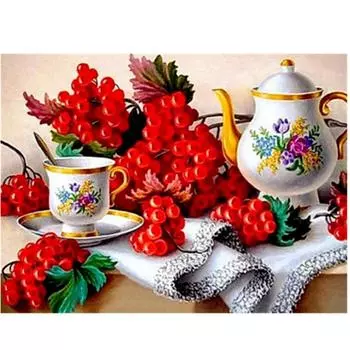 Полный 5D Diy Алмазная картина Фрукты и фарфор Вышивка крестиком Домашний декор Подарок ручной работы 25x30cm