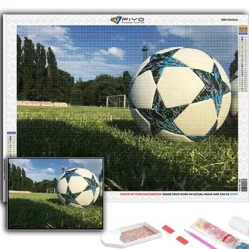Полный 5D Diy Алмазная картина Футбол Спорт 5D Алмазная картина Full Round 20X30CM