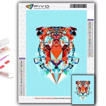 Полный 5D Diy Алмазная картина Геометрические животные 5D Алмазная картина Full Round 20X30CM
