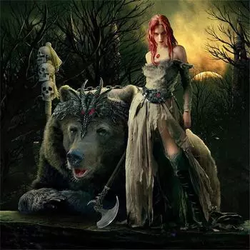 Полный 5D Diy Алмазная картина Гигантский медведь Королева Алмазная вышивка Наборы для вышивки крестом Домашний декор Подарки ручной работы Round 25x25cm