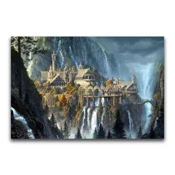 Полный 5D Diy Алмазная картина Горный дворец Мозаика Вышивка Крестом Домашний декор Подарки ручной работы 20X25CM