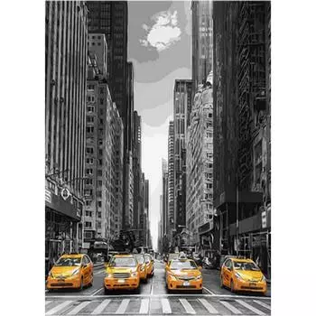 Полный 5D Diy Алмазная картина Город Маленький Желтый Автомобиль Алмазная Вышивка Полный Вышивка Крестом Домашний Декор Подарок ручной работы 20x30cm