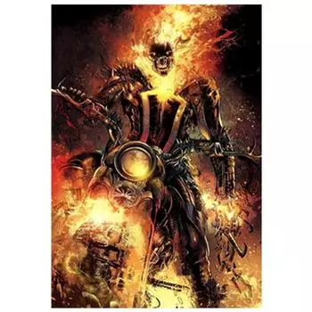 Полный 5D Diy Алмазная картина Горящий Дьявол Алмазная вышивка Крестом Домашний Декор Подарок ручной работы 20X25CM