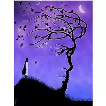 Полный 5D Diy Алмазная картина Гуманоидное дерево Алмазная вышивка Крестом Домашний декор Ручной подарок Подарок 20x30cm