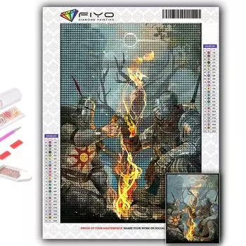 Полный 5D Diy Алмазная картина Игра Dark Souls 5D Алмазная картина Full Round 20X30CM