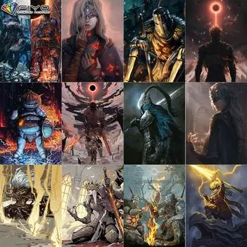 Полный 5D Diy Алмазная картина Игра Dark Souls 5D Алмазная картина Full Round 20X30CM