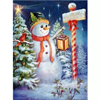 Полный 5D Diy Алмазная картина Игривый Снеговик Вышивка Крестом Домашний Декор Ручной Подарок 20X25CM