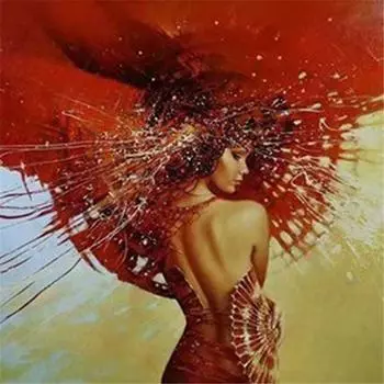 Полный 5D Diy Алмазная картина Искусство женщина Алмазная вышивка Крестом Домашний декор Ручной подарок Подарок 25x25cm