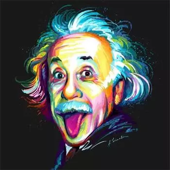 Полный 5D Diy Алмазная картина Эйнштейн Алмазная вышивка Наборы для вышивки крестом Домашний декор Подарки ручной работы Round 25x25cm
