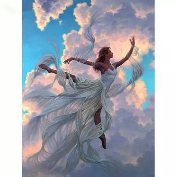 Полный 5D DIY Алмазная картина Элегантная Танцующая красота Алмазная вышивка Наборы мозаики для вышивки крестом Домашний декор Подарки ручной работы Round 20x30cm