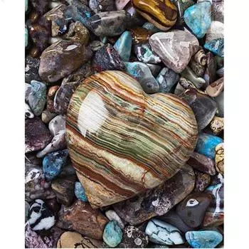 Полный 5D Diy Алмазная картина Каменная любовь Вышивка Крестом Домашний декор Ручной подарок Подарок 25x30cm