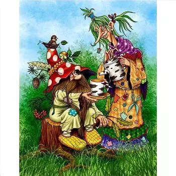 Полный 5D Diy Алмазная картина Карликовая ведьма Алмазная вышивка Наборы для вышивки крестом Домашний декор Подарок ручной работы 20x30cm
