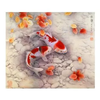 Полный 5D Diy Алмазная картина Карп иллюстрация Вышивка крестиком Домашний декор Подарок ручной работы 25x30cm