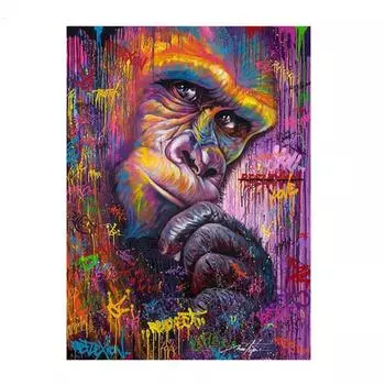 Полный 5D Diy Алмазная картина Картина маслом животных Горилла Вышивка Крестом Домашний Декор Ручная работа 25x30cm