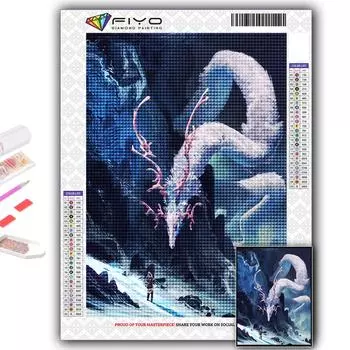 Полный 5D Diy Алмазная картина Китайский дракон 5D Алмазная картина Full Round 20X30CM