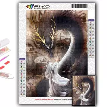 Полный 5D Diy Алмазная картина Китайский дракон 5D Алмазная картина Full Round 20X30CM