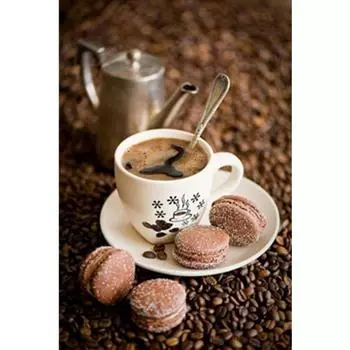 Полный 5D Diy Алмазная картина Кофе Макарон Вышивка Крестом Домашний Декор Ручной Подарок 25x30cm
