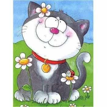 Полный 5D Diy Алмазная картина Комический кот Алмазная вышивка Крестом Домашний декор Ручной подарок Подарок 25x30cm