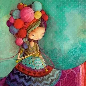 Полный 5D Diy Алмазная картина Комикс Маленькая девочка Вышивка Крестом Домашний Декор Ручной Подарок 25x25cm