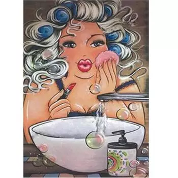 Полный 5D Diy Алмазная картина Комикс женщина Алмазная вышивка Полный набор аниме Наборы для вышивки крестом Домашний декор Подарок ручной работы Round 20x30cm