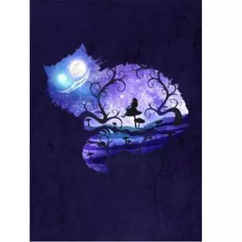 Полный 5D Diy Алмазная картина Кошачья тень Алмазная вышивка Полный набор аниме Наборы для вышивки крестом Домашний декор Подарок ручной работы Round 20x30cm