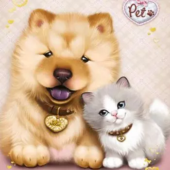 Полный 5D Diy Алмазная картина Кошка Любовь Вышивка Крестом Домашний Декор Ручной Подарок 25x25cm