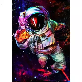 Полный 5D Diy Алмазная картина космонавт Алмазная вышивка Полный набор аниме Наборы для вышивки крестом Домашний декор Подарок ручной работы Round 20x30cm