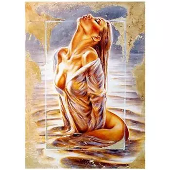 Полный 5D Diy Алмазная картина Красавицы в реке Вышивка крестом Домашний декор Подарок ручной работы 25x30cm