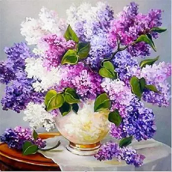 Полный 5D Diy Алмазная картина Красивый цветок Вышивка Крестом Домашний декор Ручной подарок 25x25cm