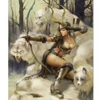 Полный 5D Diy Алмазная картина Красивый воин красоты Вышивка Крестом Домашний декор Ручная работа 25x30cm