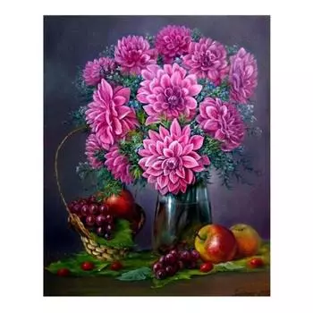 Полный 5D Diy Алмазная картина Красная бутылка хризантемы Вышивка крестиком Домашний декор Ручная работа 25x30cm