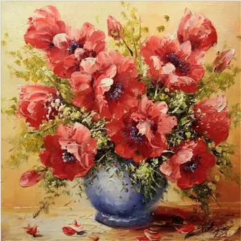 Полный 5D Diy Алмазная картина Красная ваза Алмазная вышивка Крестом Домашний декор Подарок ручной работы 25x25cm