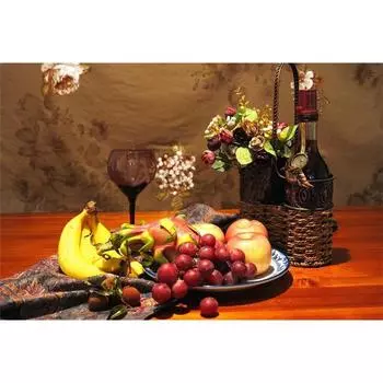 Полный 5D Diy Алмазная картина Красное вино мясное ассорти Вышивка крестиком Домашний декор Подарок ручной работы 25x30cm