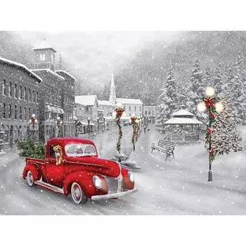 Полный 5D Diy Алмазная картина Красный автомобиль Мозаика Алмазная вышивка Крестом Домашний декор Подарок ручной работы 20x30cm