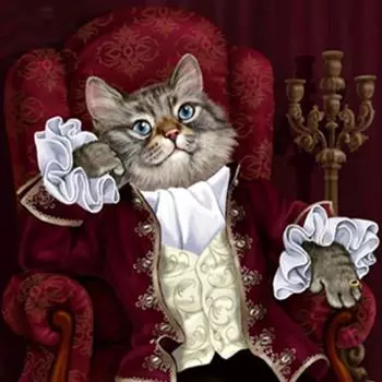 Полный 5D Diy Алмазная картина Красный Кот Принц Вышивка Крестом Домашний Декор Ручной Подарок 25x25cm