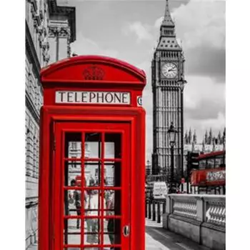 Полный 5D Diy Алмазная картина Красный Телефон Стоп Вышивка Крестом Домашний Декор Ручной Подарок 25x30cm