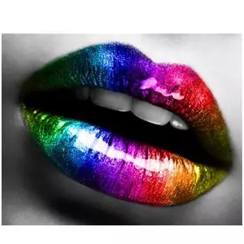 Полный 5D Diy Алмазная картина Красочные губы Мозаика Вышивка Крестом Домашний Декор Подарок ручной работы 20X25CM