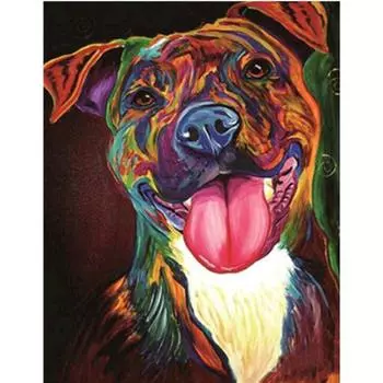 Полный 5D Diy Алмазная картина Красочный щенок Вышивка Крестом Домашний декор Ручной подарок Подарок 20X25CM