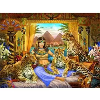 Полный 5D Diy Алмазная картина Красота и Леопард Вышивка Крестом Домашний Декор Подарок ручной работы 25x30cm