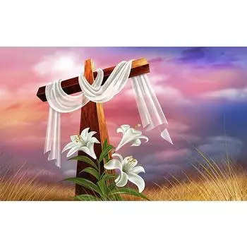 Полный 5D Diy Алмазная картина Крест и Лилия Алмазная вышивка Полный лежал вышивка крестом Домашний декор Подарок ручной работы 20x30cm