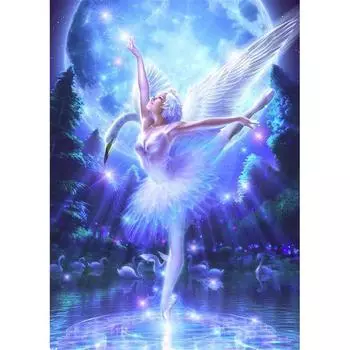 Полный 5D Diy Алмазная картина Кристалл Лебедь Танец Вышивка Крестом Домашний Декор Ручной Подарок 25x30cm