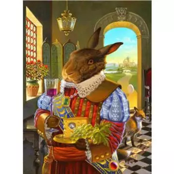 Полный 5D Diy Алмазная картина Кролик Принц Вышивка Крестом Домашний Декор Ручной Подарок 20X25CM
