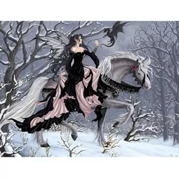 Полный 5D Diy Алмазная картина Крылья Девушка Вышивка Крестом Домашний Декор Ручной Подарок 25x30cm