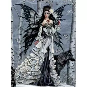 Полный 5D Diy Алмазная картина Крылья бабочки Женщина Вышивка Крестом Домашний Декор Подарок ручной работы 20X25CM