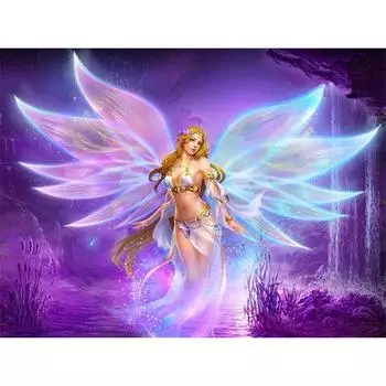 Полный 5D Diy Алмазная картина Крылатый ангел Страна грез Вышивка Крестом Домашний декор Ручная работа 25x30cm