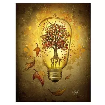 Полный 5D Diy Алмазная картина Лампа Дерево Пейзаж Вышивка Крестом Домашний Декор Ручной Подарок 25x30cm
