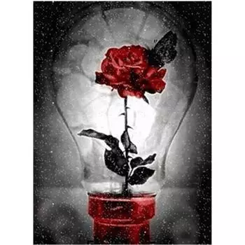 Полный 5D Diy Алмазная картина Лампа и Цветочная вышивка Крестом Домашний декор Подарок ручной работы 20X25CM